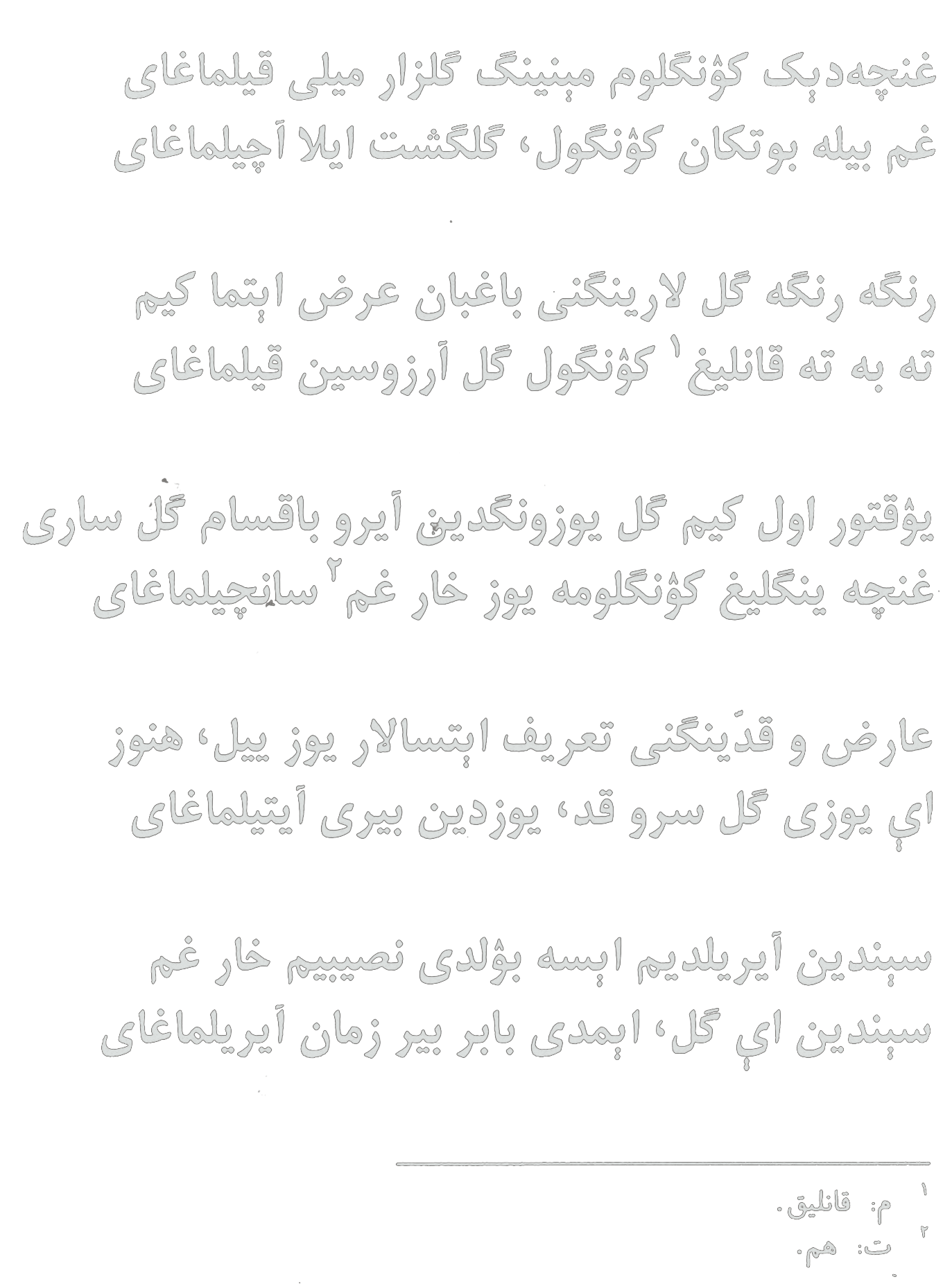 G‘unchadek ko‘nglum mening gulzor mayli qilmag‘ay ...